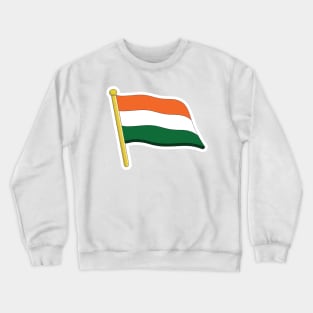 India flag Sticker design vector. India independence day 15th of august. Flag of the Republic of India in the wind on flagpole sticker design logo. Crewneck Sweatshirt